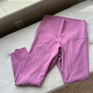 Lululemon- purple scalloped crop leggings foldable waist band/high waist. Size 6